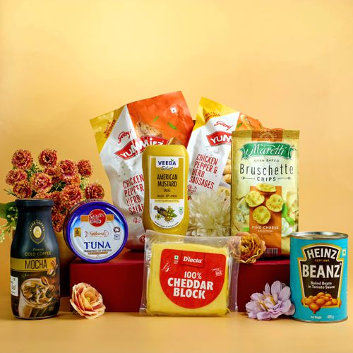 Premium Snacks N Savory Essentials Basket