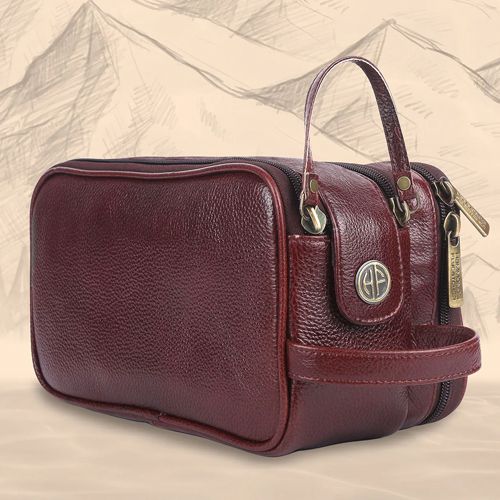 Stylish Leather Toiletry Travel Kit