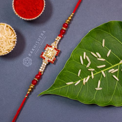 Amazing Jewelled Swastik Rakhi