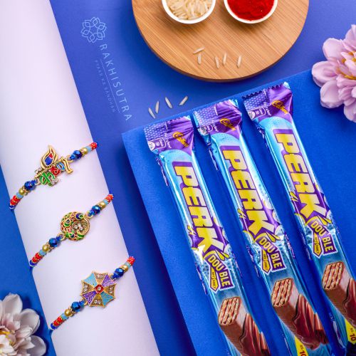 Beautiful Rakhi Set N Cadbury Perk Combo