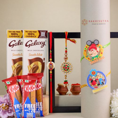 Traditional Family Rakhi Set N Chocolaty Galore