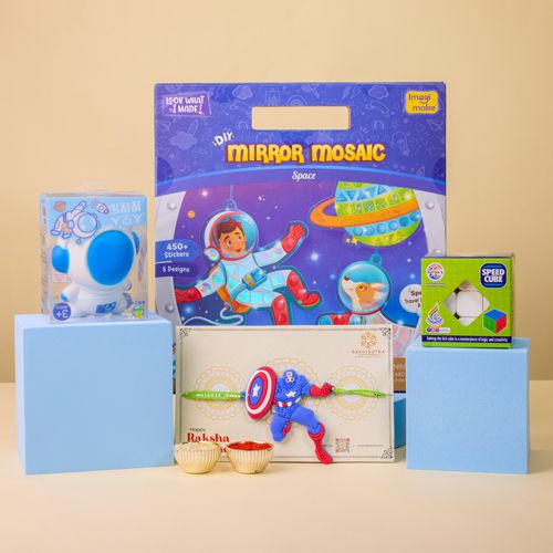 Fancy Captain America Rakhi N Kids Games Combo