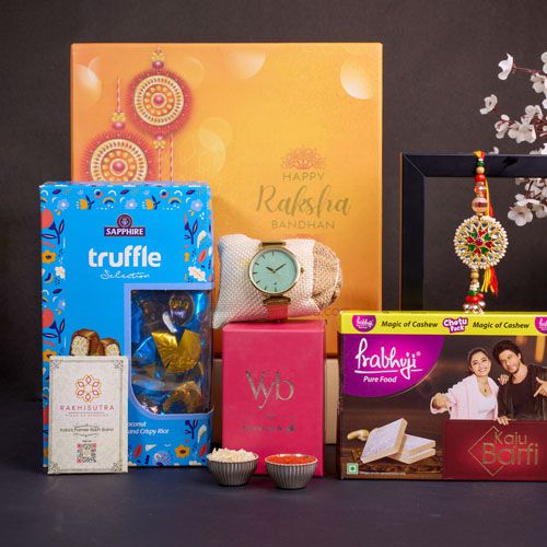 Golden Watch  N  Sweet Delights Gift Box