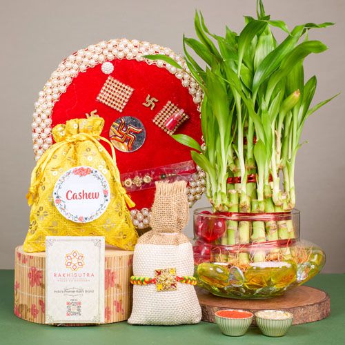 Kundan Rakhi  N  Goodies Bundle