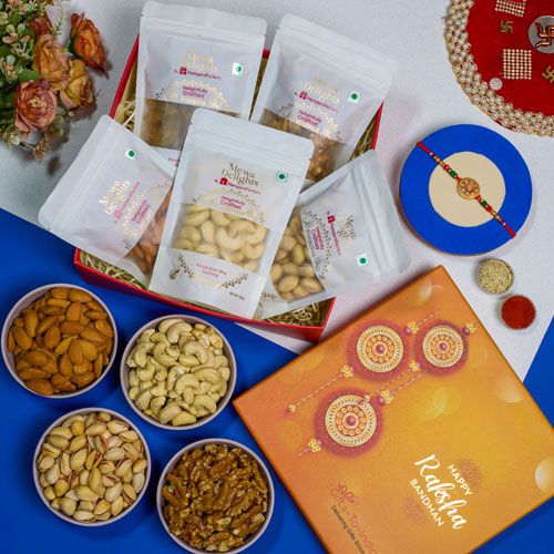 Luxe Rakhi N Nutty Hamper